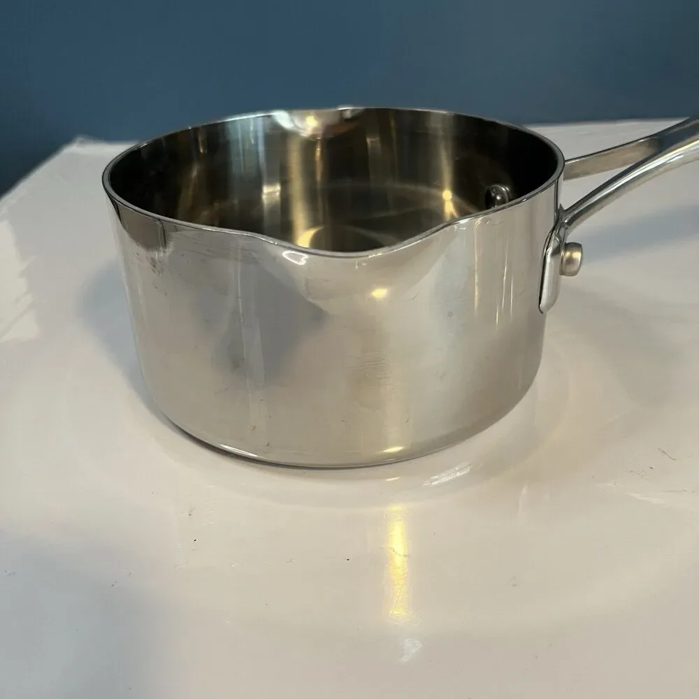 Technique Clad Tri-Ply Stainless Steel 1 qt Saucepan with Lid Induction Ready